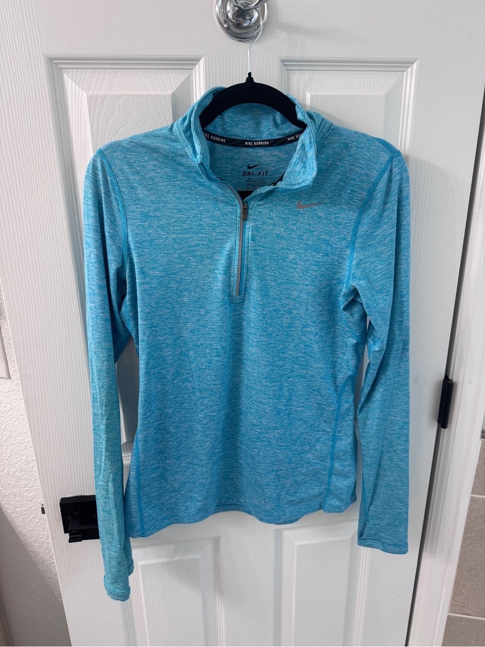 Nike Women's Teal Heather Quarter-Zip Dri-FIT Pullover